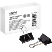 Зажимы для бумаг Attache Economy, 51мм, 12шт/уп, чёрные, 933329