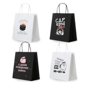 Пакет подарочный (1 штука) 26х13х32 см (L) "Funny Mix", ассорти, крафт, ЗОЛОТАЯ СКАЗКА, 700820