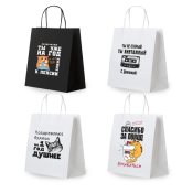 Пакет подарочный 26х13х32 см (L) "Funny Notes", ассорти, крафт, ЗОЛОТАЯ СКАЗКА, 700824