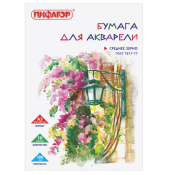 Папка для акварели А3, 10 л., 180 г/м2, ПИФАГОР, 297х420 мм, ГОСТ 7277-77, 126963