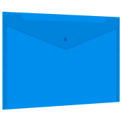 Папка-конверт с кнопкой прозрачная А4, BRAUBERG "UNIVERSAL", до 100 листов, синяя, 0,15 мм, 273071