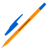 Ручка шариковая STAFF "Basic BP-66 ORANGE", СИНЯЯ, корпус оранжевый, узел 1 мм, линия письма 0,5 мм, 144453