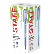 Ручка шариковая масляная STAFF Basic "OBP-312", СИНЯЯ, корпус ассорти, узел 0,7 мм, линия письма 0,35 мм, 143012