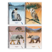 Тетрадь А4, 80 л., BRAUBERG, гребень, клетка, глянцевый лак, WILD, 404052