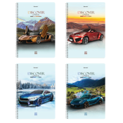 Тетрадь А4, 80 л., BRAUBERG, гребень, клетка, обложка картон, Discover, 404050