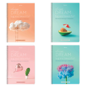 Тетрадь А4, 80 л., BRAUBERG, гребень, клетка, обложка картон, "Dream", 404049