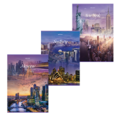 Тетрадь А4, 80 л., BRAUBERG, скоба, клетка, обложка картон, "City", 404045