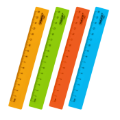 Линейка пластиковая 16 см, ПИФАГОР, неоновая, ассорти, 210827