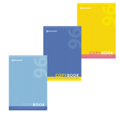 Тетрадь А4, 96 л., BRAUBERG скоба, клетка, обложка картон, ОДИН ЦВЕТ, 401880