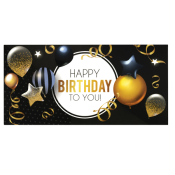 Конверт для денег "HAPPY BIRTHDAY TO YOU!", Шары, 166х82 мм, выборочный лак, ЗОЛОТАЯ СКАЗКА, 113751