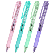 Ручка шариковая автоматическая с грипом BRAUBERG "CLASSIC PASTEL", СИНЯЯ, корпус ассорти, пишущий узел 0,5 мм, линия письма 0,35 мм, 144468