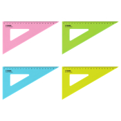 Треугольник 30°, 18см СТАММ, пластиковый, прозрачный, неоновые цвета, ассорти, ТК47