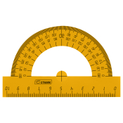 Транспортир 10см, 180° СТАММ, пластиковый, прозрачный, неоновые цвета, ассорти, ТР11