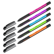 Ручка шариковая Berlingo "Color Zone stick" синяя, 0,7мм, прорезиненный корпус ассорти CBp_70950