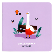 Записная книжка 170*170мм 40л. на скрепке MESHU "Quack-Quack", soft-touch ламинация, выборочный УФ-лак, блок без линовки, 80г/м2, MS_53372