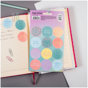 Наклейки бумажные MESHU "Positive mind", 12*21см, 12 наклеек, европодвес, MS_41667