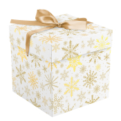 Коробка складная подарочная MESHU "Snowflake", (15*15*15см), с лентой, отд фольгой, MS_62551
