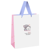 Пакет подарочный 11*14*6,5см MESHU "Я буду любить тебя вечно", выб. лак, матовая ламинация, MS_51817