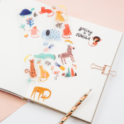 Наклейки ПВХ MESHU "Spring in jungle", 10*21см, 31 наклейка, инд. уп., европодвес, MS_42744