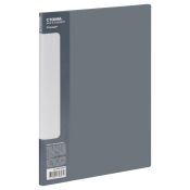 Папка с 10 вкладышами СТАММ "Стандарт" А4, 9мм, 600мкм, пластик, серая, ММ-30607
