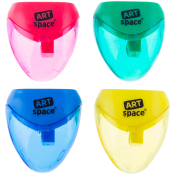 Точилка пластиковая ArtSpace 1 отверстие, контейнер, ассорти, пакет, SHP205_1995