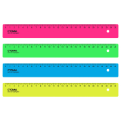 Линейка 25см СТАММ "Neon", пластиковая, ассорти ЛН21