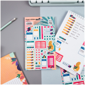 Наклейки бумажные для ежедневников MESHU "Bright life", 12*21см, 55 наклеек, европодвес, MS_36975