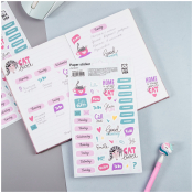 Наклейки бумажные для ежедневников MESHU "Cat lover", 12*21см, 45 наклеек, европодвес, MS_36969