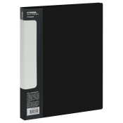 Папка с 20 вкладышами СТАММ "Стандарт" А4, 14мм, 600мкм, пластик, черная, ММ-30614