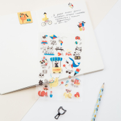 Наклейки ПВХ MESHU "Summer party", 10*21см, 34 наклейки, инд. уп., европодвес, MS_42736