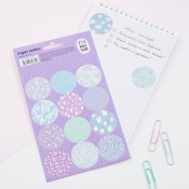 Наклейки бумажные MESHU "Shiny circles", 12*21см, фольга, 12 наклеек, европодвес, MS_41669