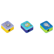 Точилка пластиковая MESHU "Bubble friends", 1 отверстие, ассорти, MS_52292