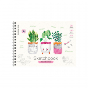 Скетчбук-блокнот для акварели 20л. А5 на гребне ArtSpace "Cute plants", 180г/м2 Б5а20грг_28235