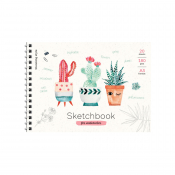 Скетчбук-блокнот для акварели 20л. А5 на гребне ArtSpace "Cute plants", 180г/м2 Б5а20грг_28235