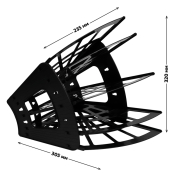 Лоток для бумаг веерный СТАММ "Эконом", 5-ти секционный, черный, ЛТ414