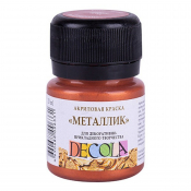 Акриловая краска 20 мл металлик, медь, DECOLA 4926964