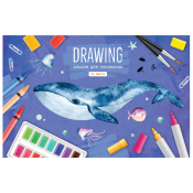 Альбом для рисования 32л., А4, на скрепке ArtSpace "Рисунки. Watercolor whale" А32ф_36018