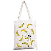 Сумка-шоппер Арт и Дизайн "Банановое настроение", 35*42см., белая, шелкография 432,057